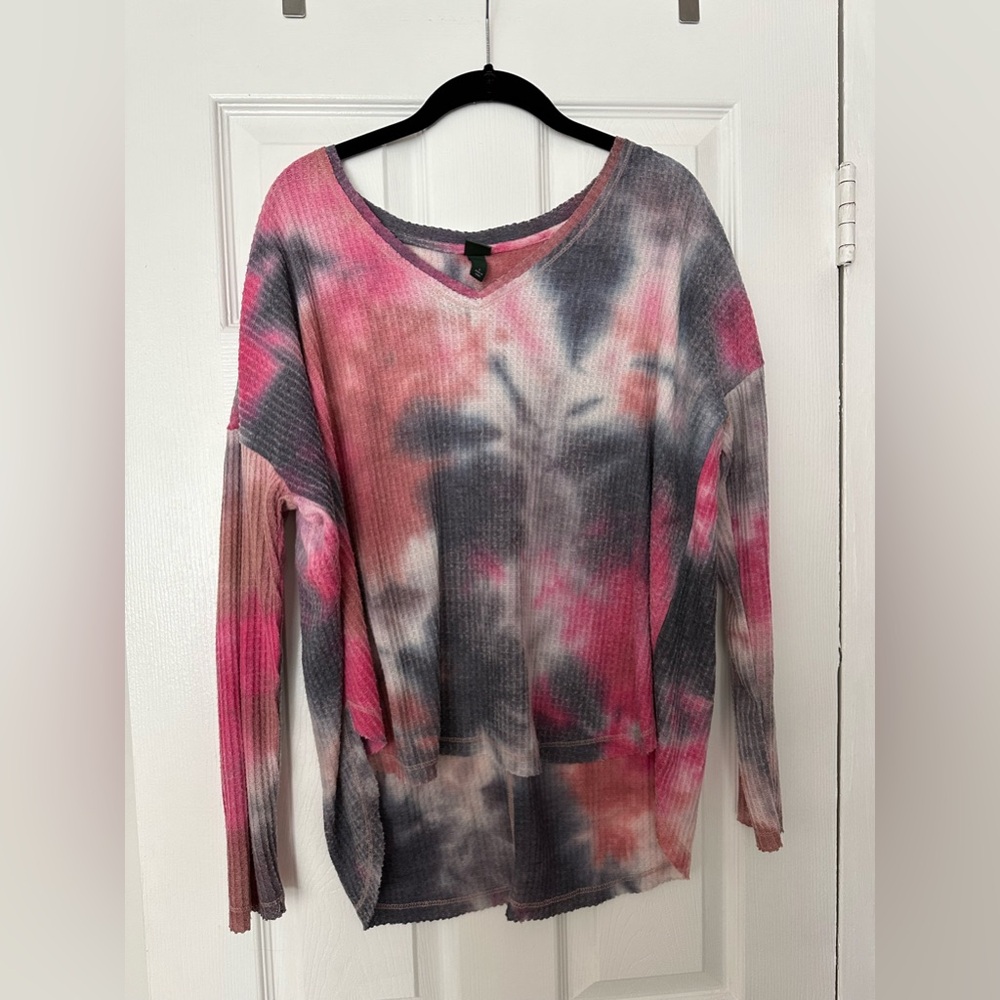 Wild Fable Long Sleeve Tie Dye Waffle Shirt